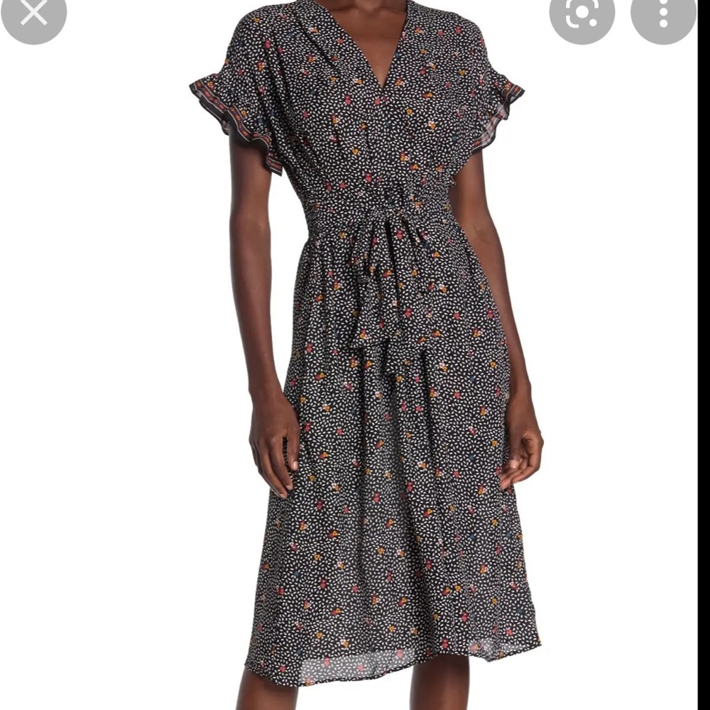 NWT Max Studio Ruffle Sleeve MIDI Dress, size S